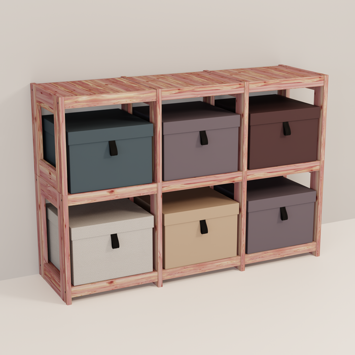 An aromatic cedar 3x2 cube system 