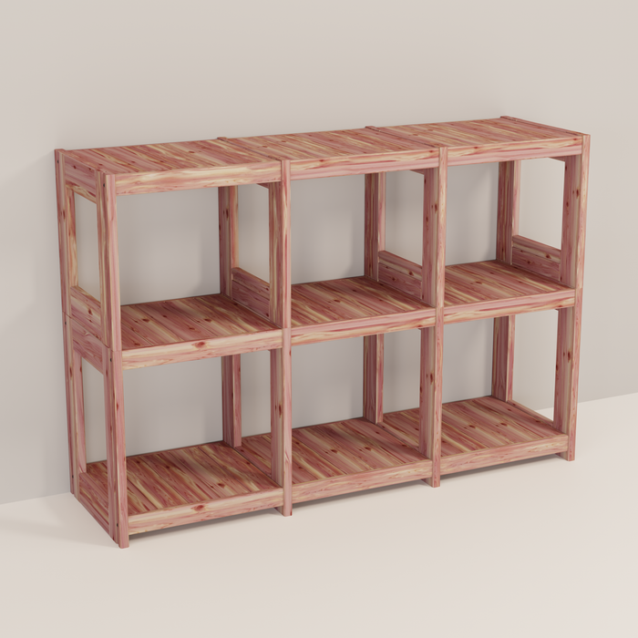 An aromatic cedar 3x2 cube system 