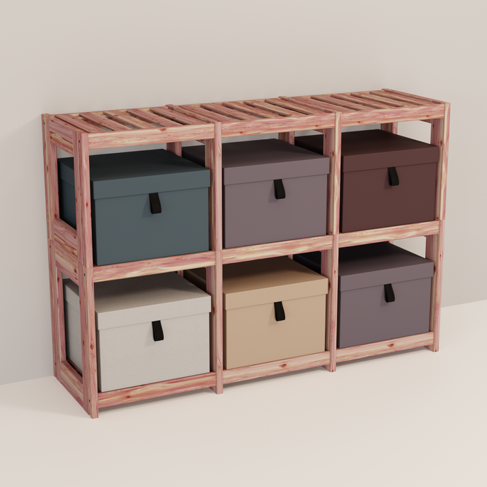An aromatic cedar 3x2 cube system 