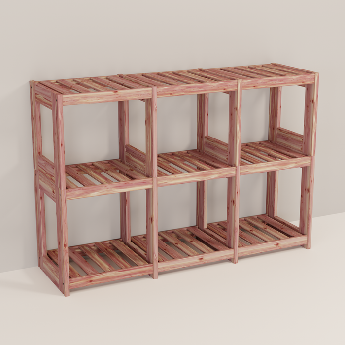 An aromatic cedar 3x2 cube system 