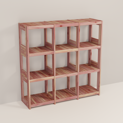 An aromatic cedar 3x3 cube system 