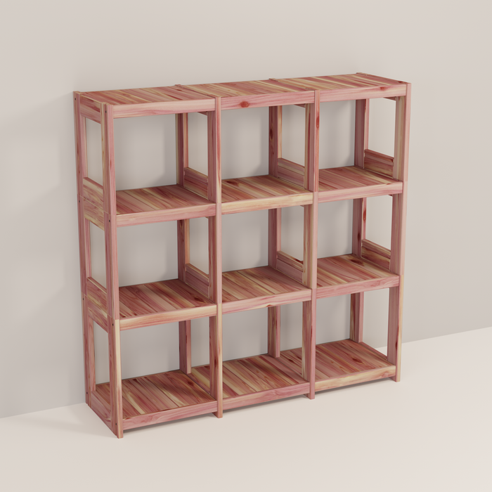 An aromatic cedar 3x3 cube system 