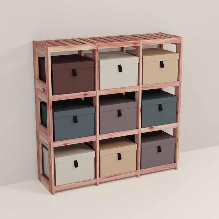 An aromatic cedar 3x3 cube system 