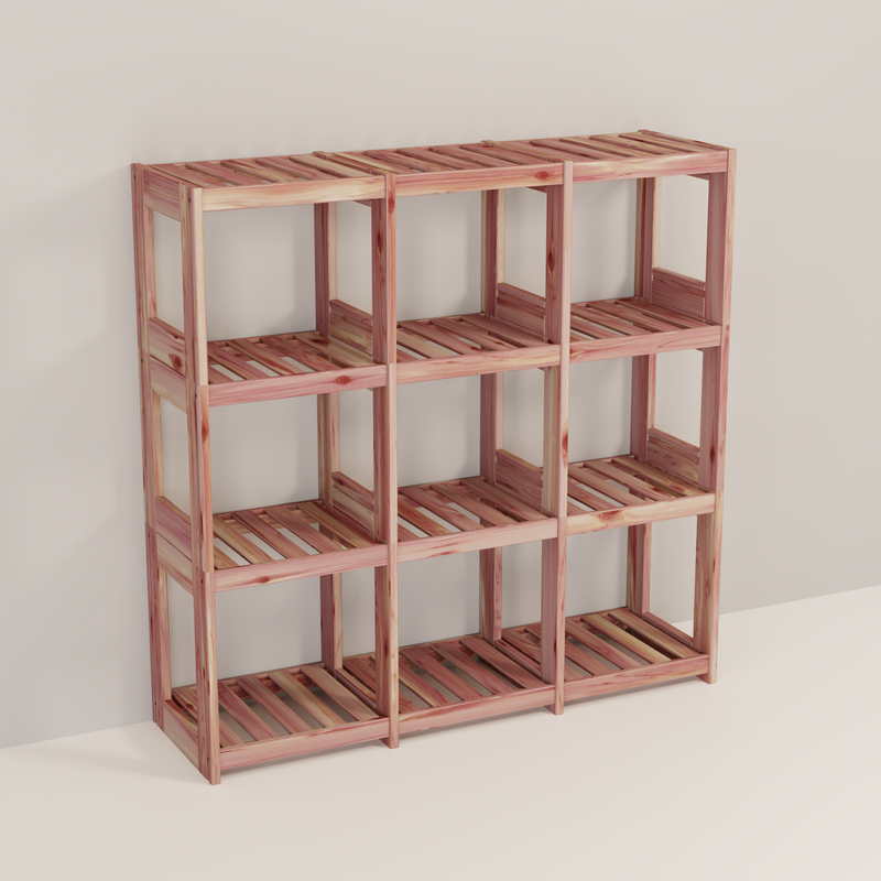 An aromatic cedar 3x3 cube system 
