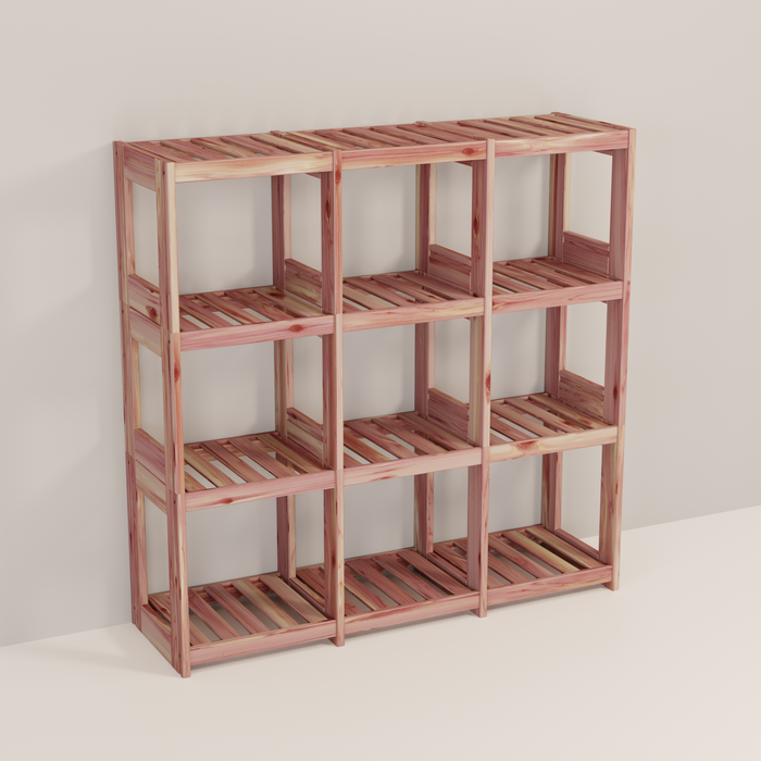 An aromatic cedar 3x3 cube system 