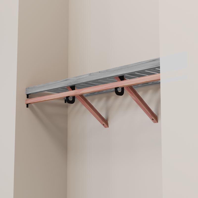 Closet Rod kit without a shelf