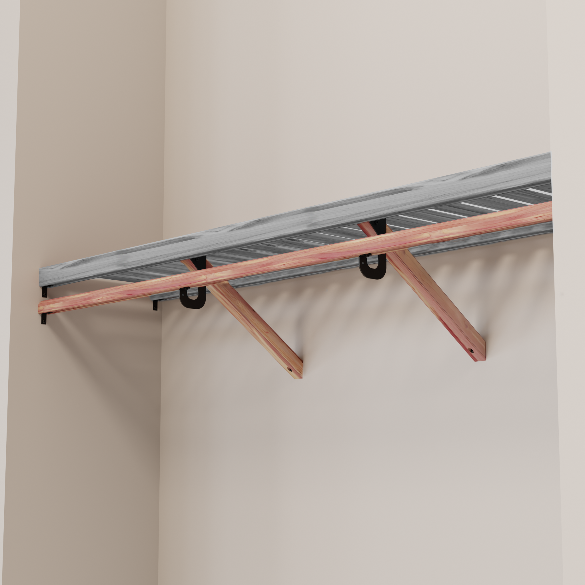Closet Rod kit without a shelf