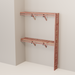 Organized closet featuring a double hanging kit with red cedar shelves, hanging rods, and J-hooks.