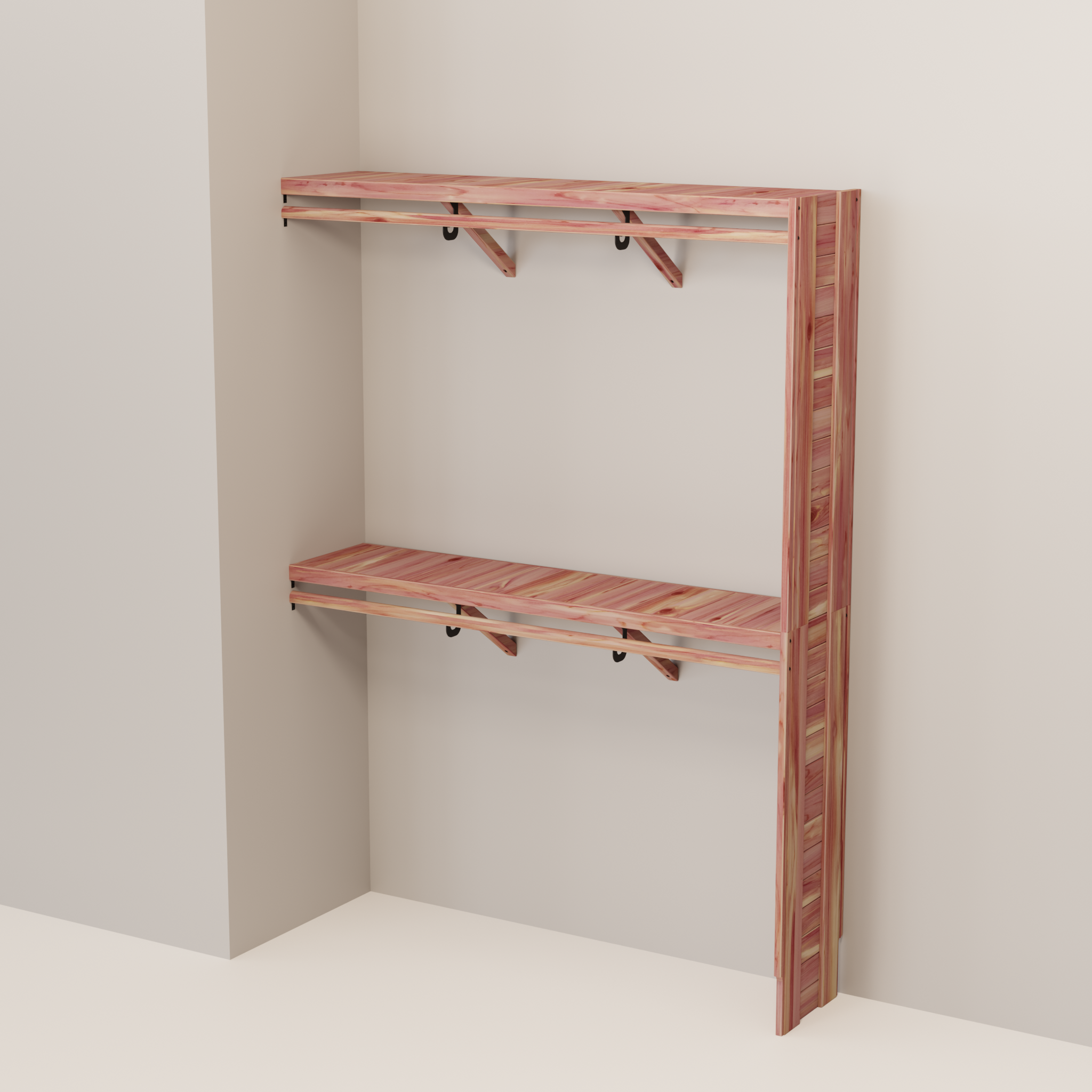 Aromatic Red Cedar Closet Hanging Kit, 24-60 Inch, 14.5 Inch Deep