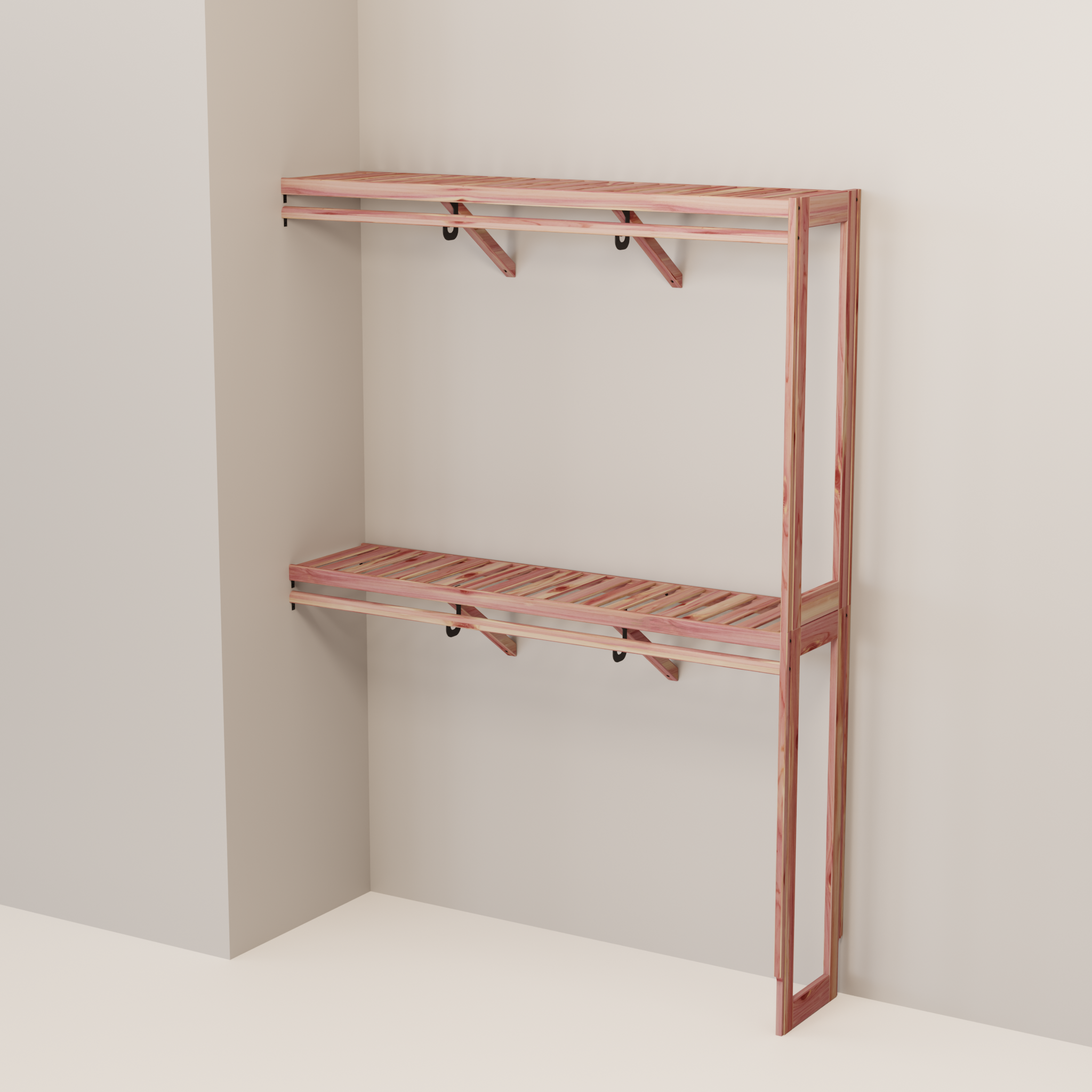 Aromatic Red Cedar Closet Hanging Kit, 24-60 Inch, 14.5 Inch Deep