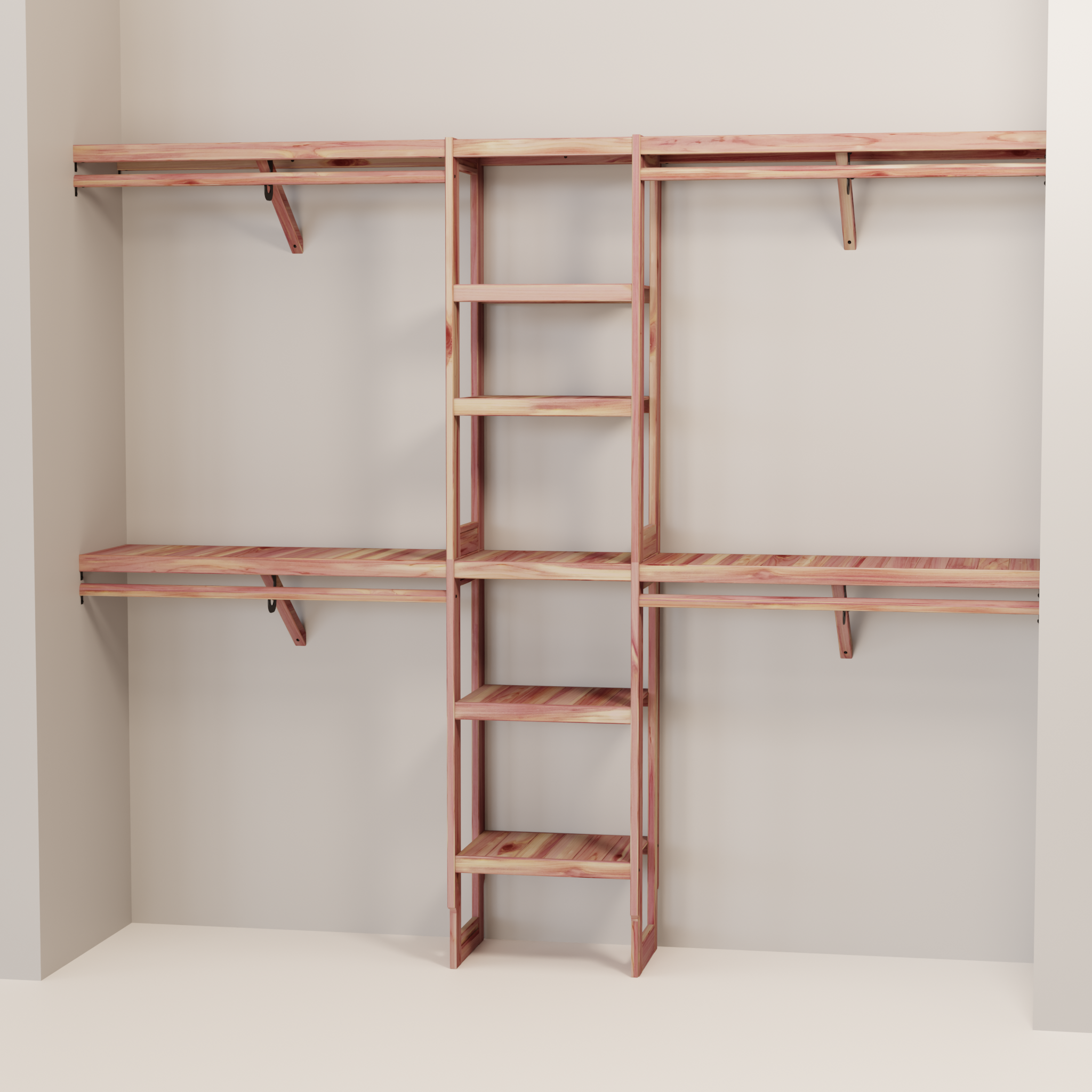 Open Cedar Closet Wall Kit, Fits 5-10 Ft Wide Closets, 14.5 Inch Depth