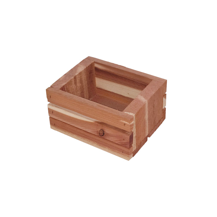 Mini cedar box on a white background