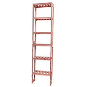 A tall wooden cedar cubby kit with multiple shelves, designed for closet organization.