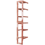 A wooden closet organizer add-on kit with multiple shelves, made from aromatic red cedar, with a natural finish.