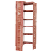 A free-standing aromatic red cedar corner cubby unit with multiple shelves.