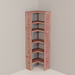 A free-standing aromatic red cedar corner cubby unit with multiple shelves.