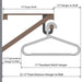 Measurement diagram of a hanger and shelf setup.