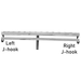 A pair of J-hooks, designed for wall mounting in a closet organization system.
