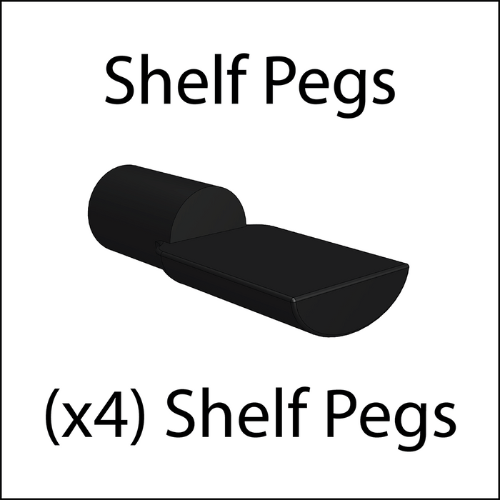 A hardware pack of shelf pegs.