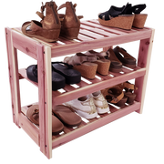 Wooden Shoe Rack with three shelves.