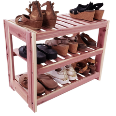 Wooden Shoe Rack with three shelves.