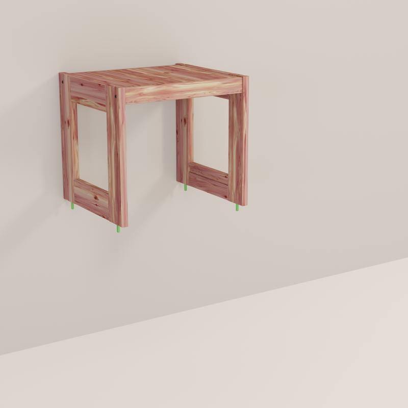 A vertical cedar cube 