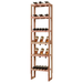 A wooden wine Cubby filled with bottles of wine, showcasing its structure and storage capacity.