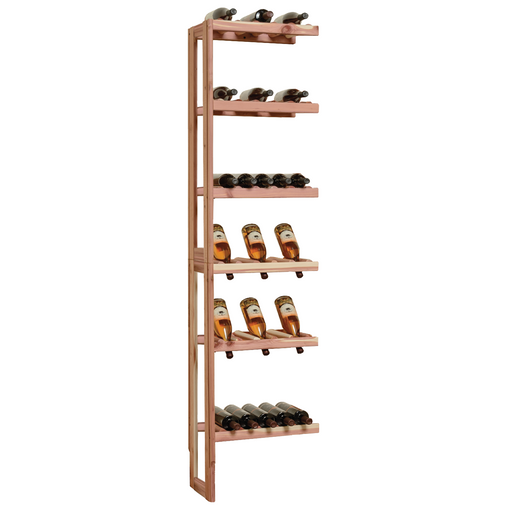 A wooden closet organizer add-on kit with multiple shelves, made from aromatic red cedar, with a natural finish.